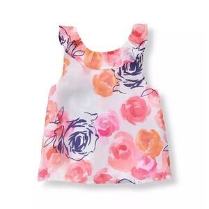 Janie and Jack Rose Lined Chiffon Sleeveless Top Little Girl's Size 6